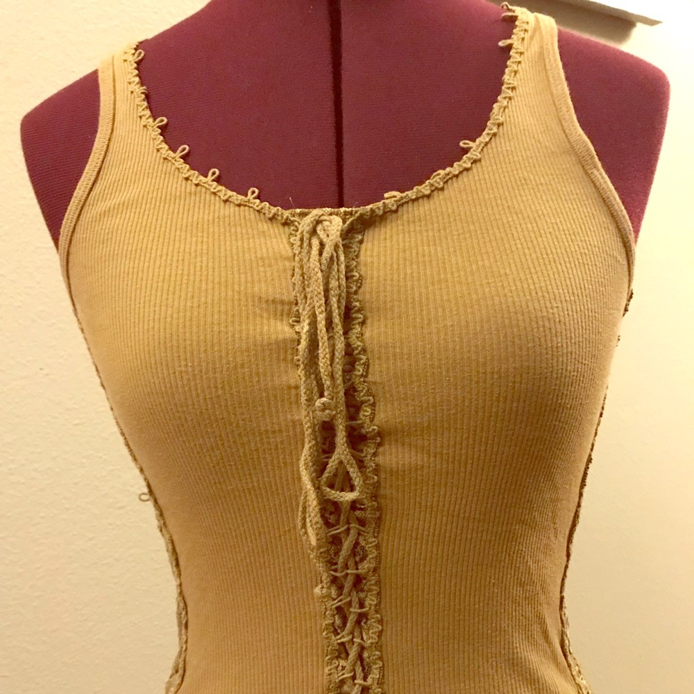 Vintage Betsey Johnson cotton corset and lace tank